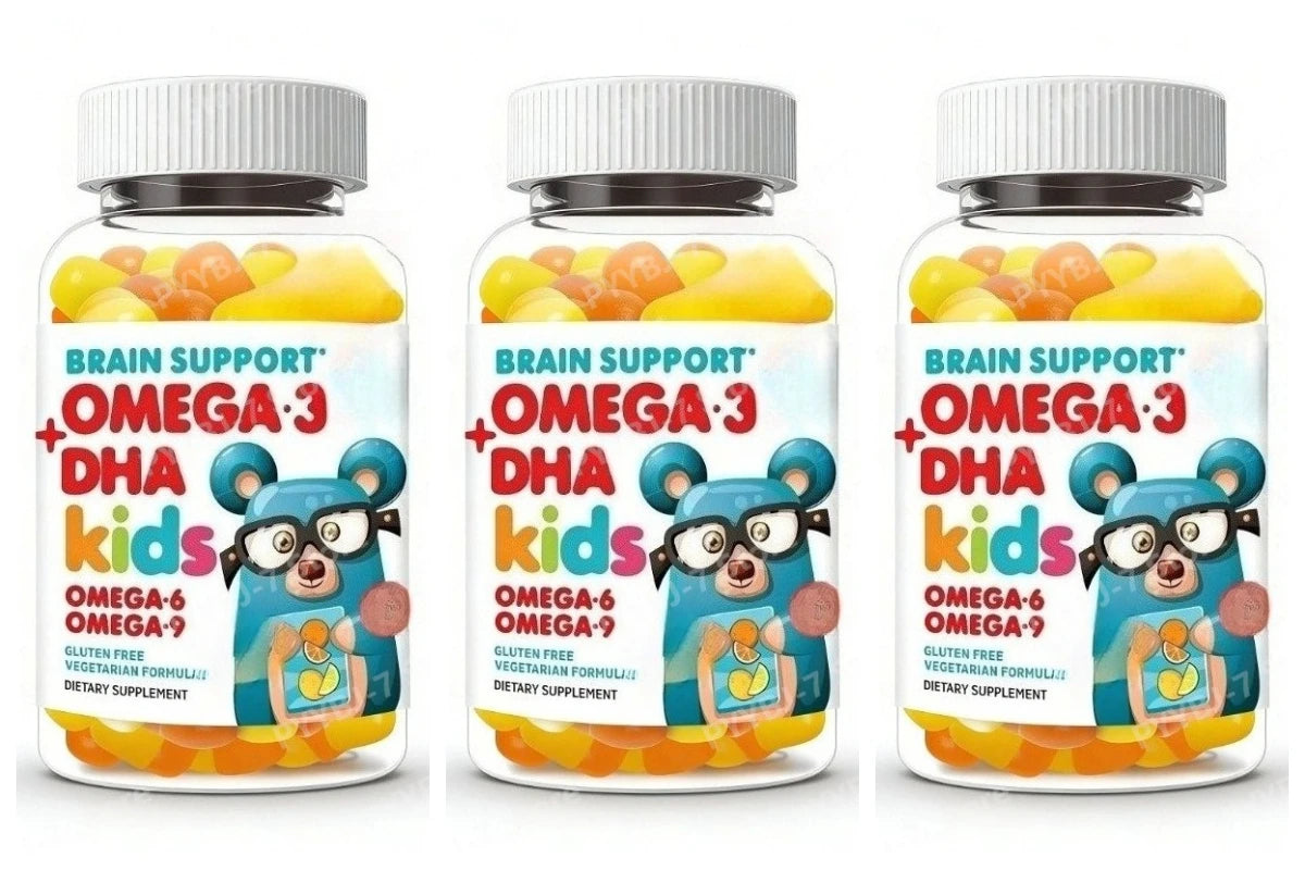 Omega 3 Kids Gummies Vegan for Kids with No Fish Oil Vitamins for Brain Heart Health Gluten Free Daily Health Supplements
