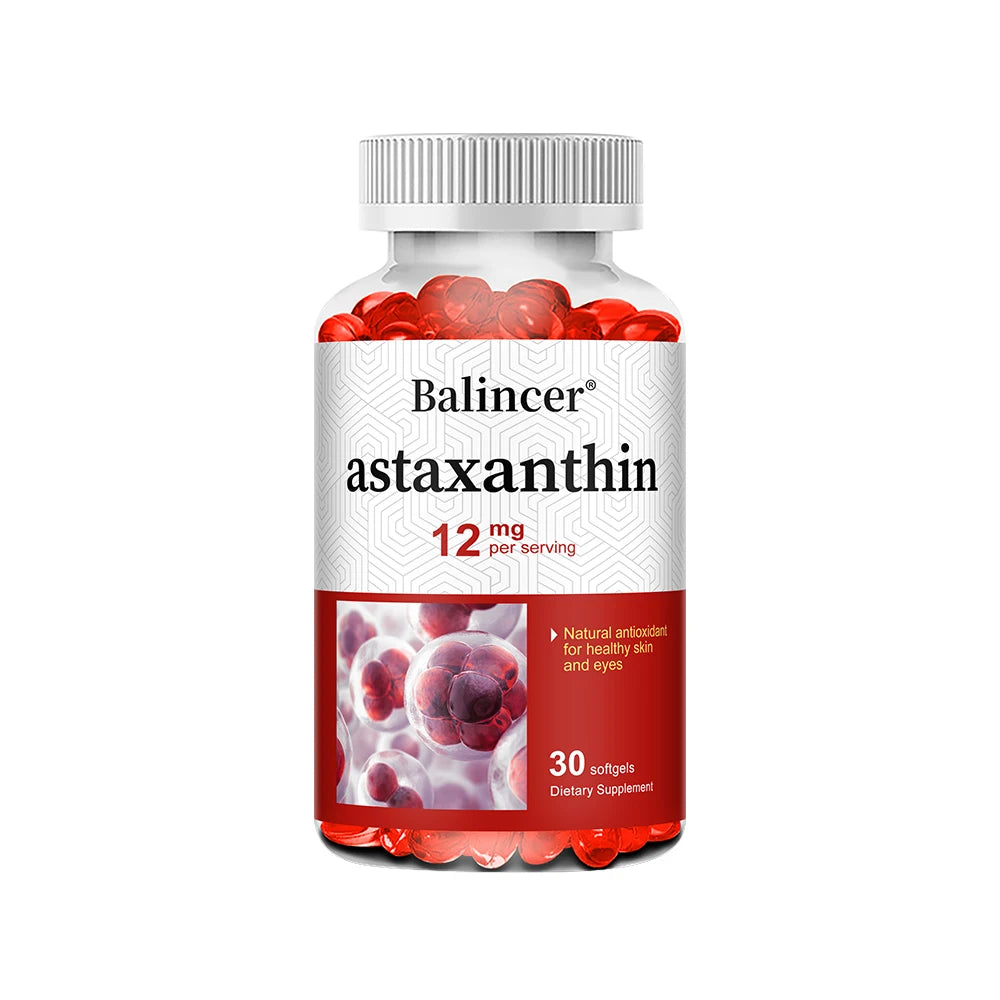 Natural Astaxanthin 12 Mg - Supports Eye, Skin, Joint, Heart and Immune Health, Antioxidant, Non-GMO, 120 Capsules
