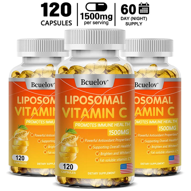Liposomal Vitamin C Capsules - Powerful Antioxidant, Supports Skin Health, Antioxidant, Anti-aging, and Improves Immunity