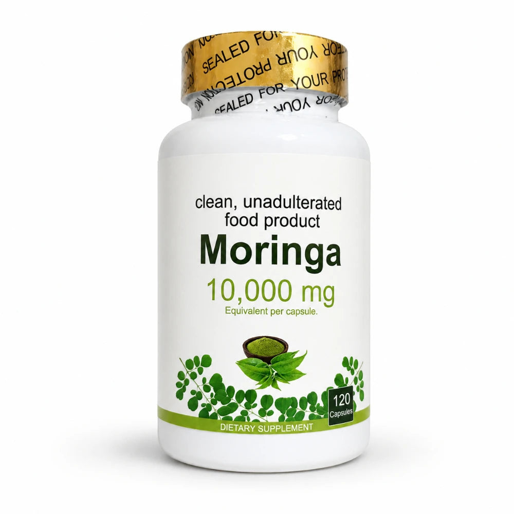 Moringa Capsules120 Count High Potency Moringa Leaf Extract Supplement Supports Energy Vitality Antioxidant & Immune Health