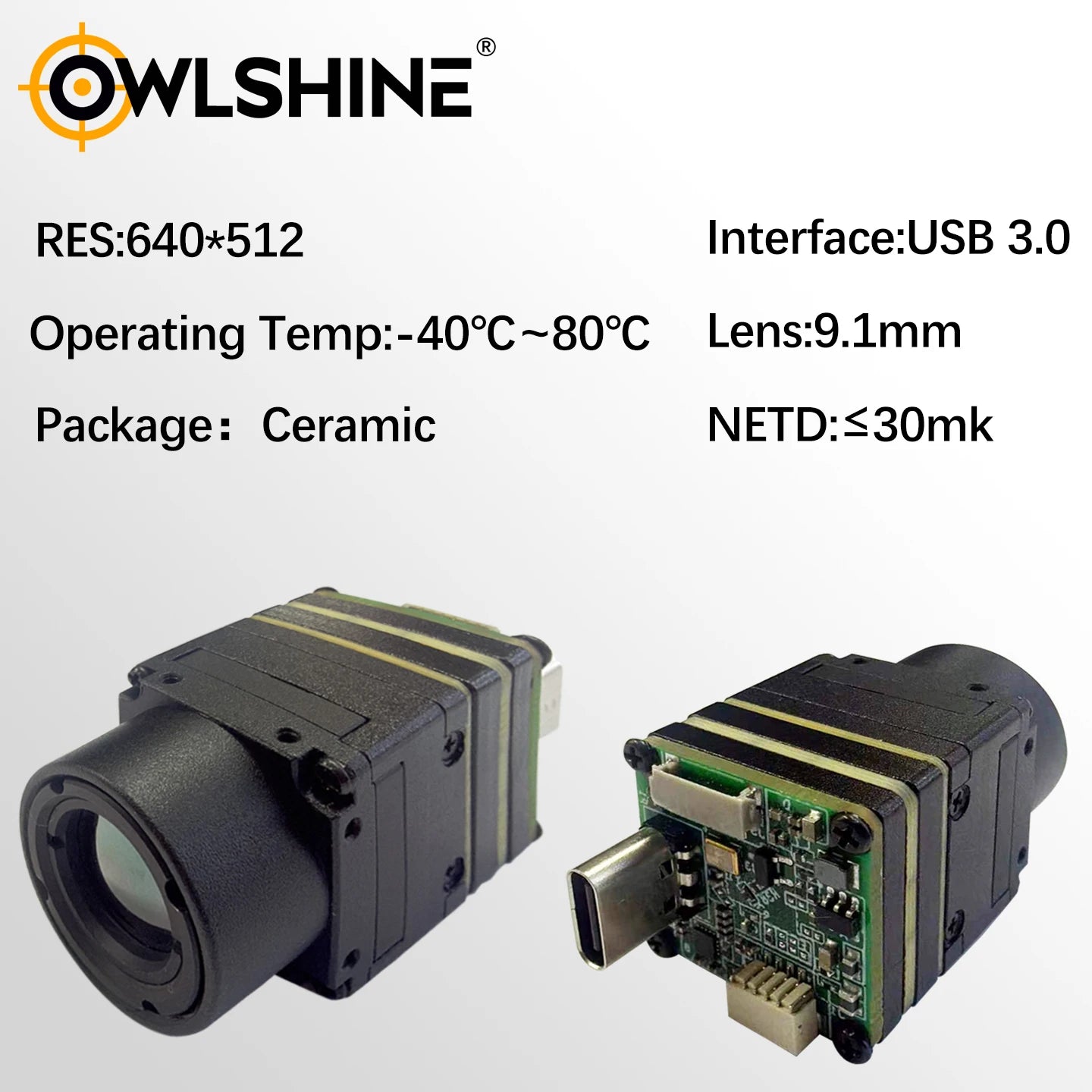 OWLSHINE UVC-compliant Plug-and-Play FPV Drone Thermal Imaging Module with USB-C Interface, Available in 256/384/640 Resolutions
