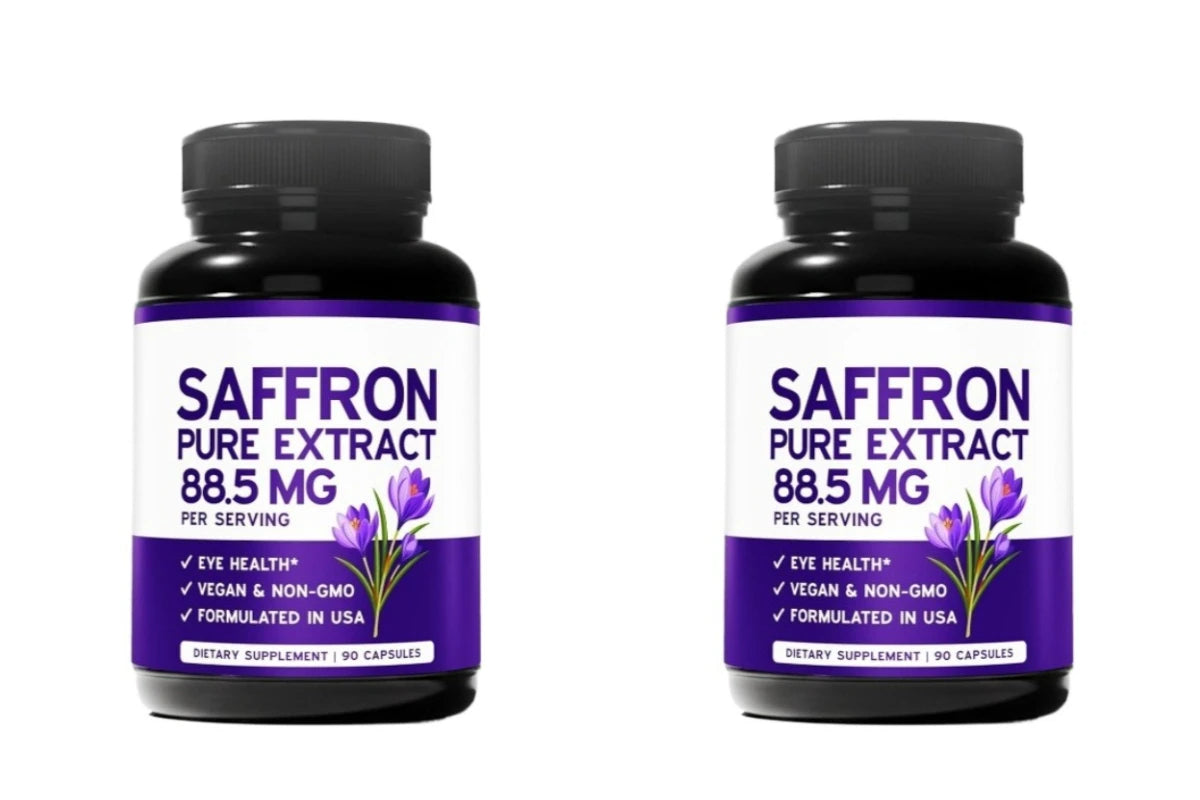 Saffron Extract Capsules 90 Count for Mood Energy and Eye Health Support Vegan Non GMO Gluten Free Dietary Supplement