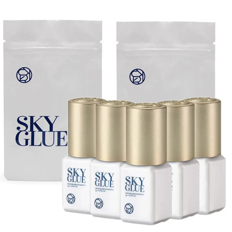 10 Bottles SKY Glue False Eyelashes Extension Supplies Korea 5ml Black Red Blue Cap Beauty Health Makeup Tools Adhesive Supplies