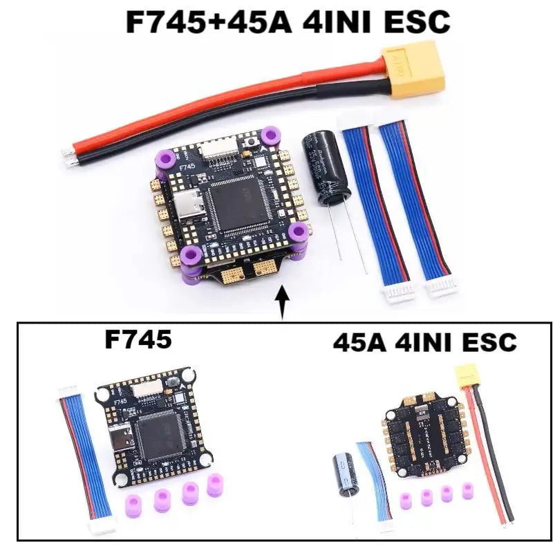 Happy F745 V2 Flight Control 45A/60A 4INI ESC VTX1000 Video 1080P Camera INAV Betaflight Flight Controller RC Drone FPV Racing