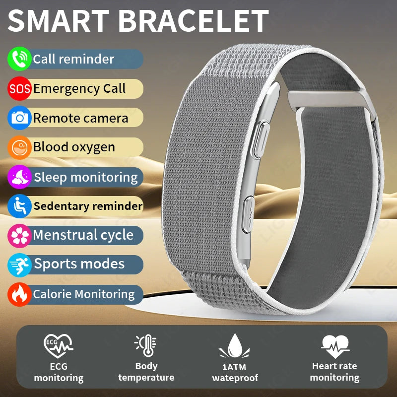 LIGE New ECG+PPG Health Smart Bracelet Uric Acid Blood Lipid Blood Oxygen Pressure Body Temperature Men Women Sports Smartwatch