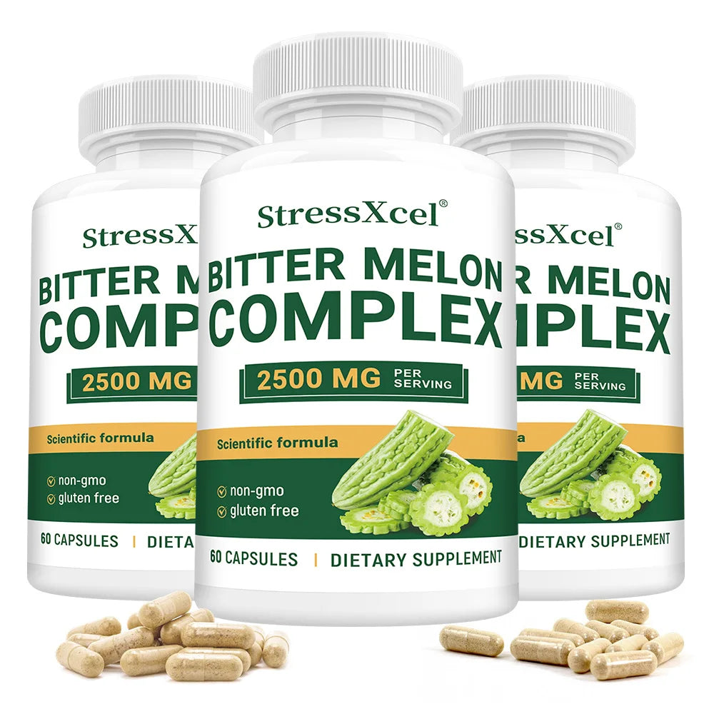 Bitter Melon Extract 2500mg Capsules, Supports Blood Sugar Balance, Metabolism, Digestion, Metabolism, Skin Health & Detox