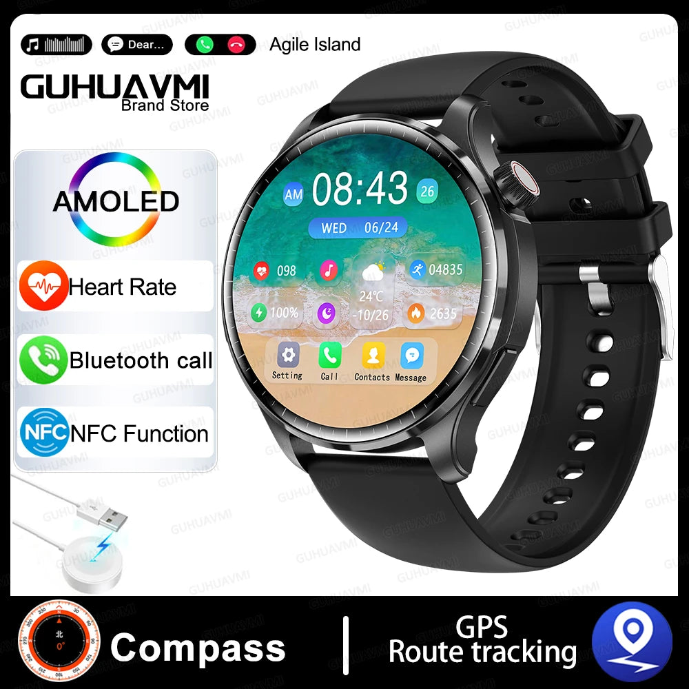 2026New NFC Luxury Smart Watches Bluetooth Call Voice Assistant Women Watch Health Monitor Sports Smartwatch Men For Android IOS