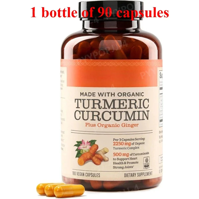 Curcumin Capsules Contain Curcumin Black Pepper Extract for Advanced Absorption - Daily Joint and Immune Health Support 90Count