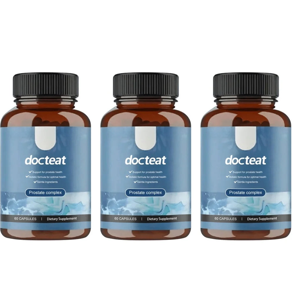 Docteat Prostate Complex Capsules Support Prostate Health and Urine Flow with Herbal Saw Palmetto and Pygeum, 60 Capsules