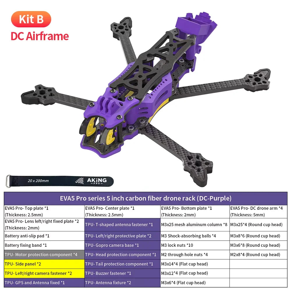 GYFPV 5 Inch DC/XH FPV Drone Frame, Freestyle Racing Quadcopter Support DJI O4 Pro Digital & Analog FPV System