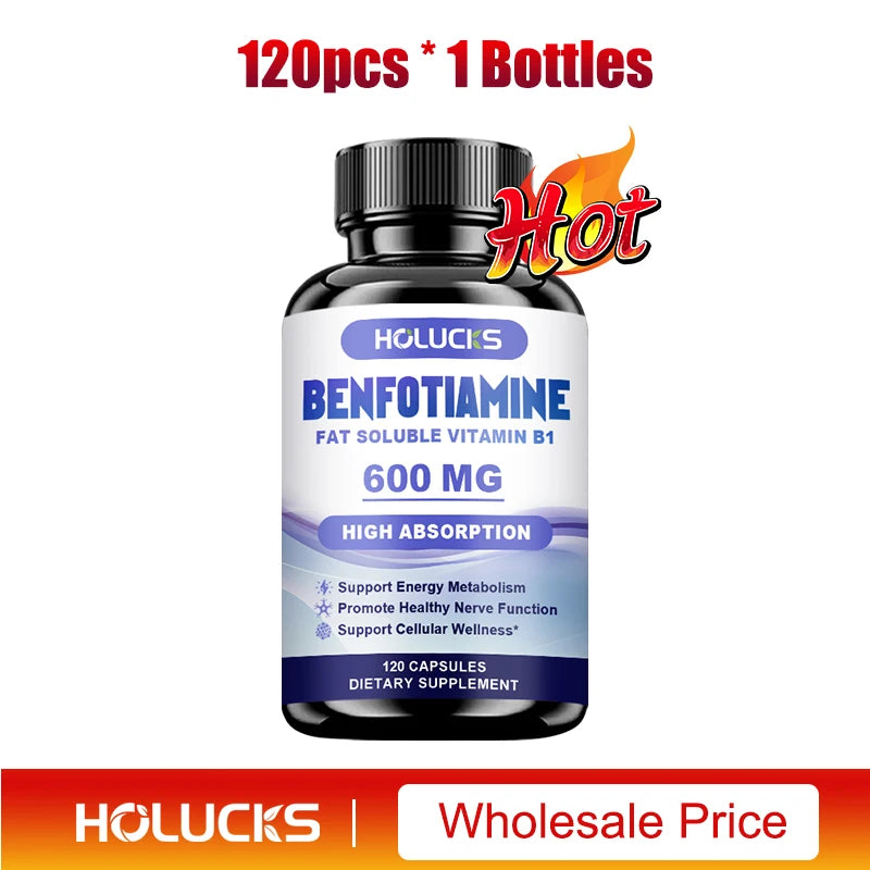 Benfotiamine Capsules, Help Maintain Healthy Glucose Metabolism, Support Nerve Health, Cellular Protection, Antioxidant Defense