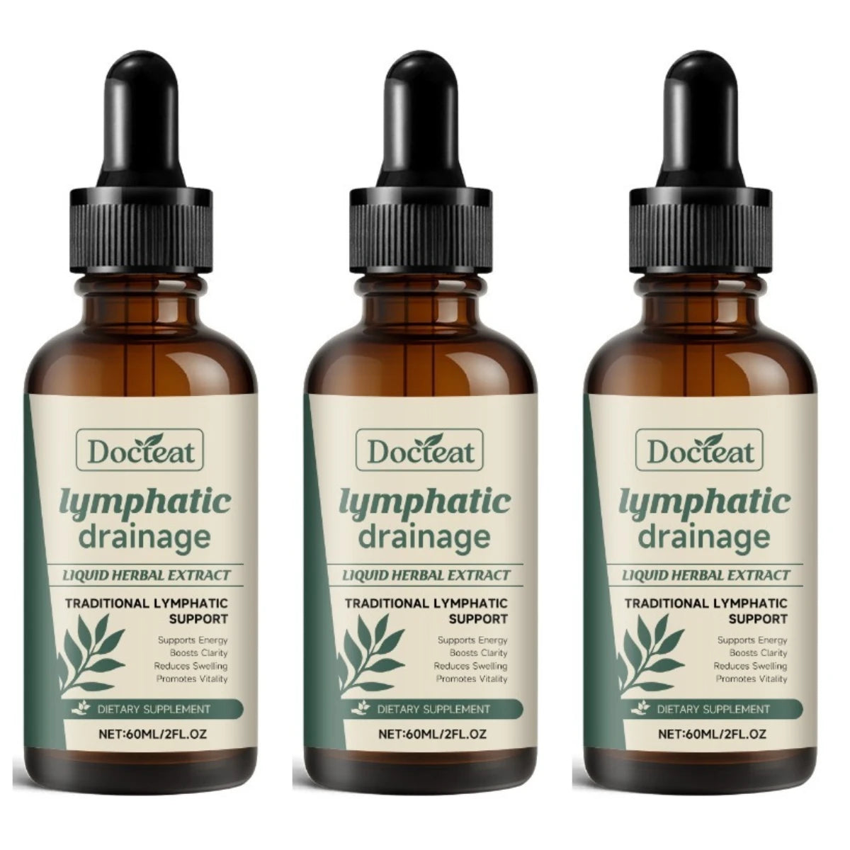 Lymphatic Drainage Drops 60ml Help Bloat Relief Immune System Health Extract with Cleavers Red Clover Stillingia Prickly Ash