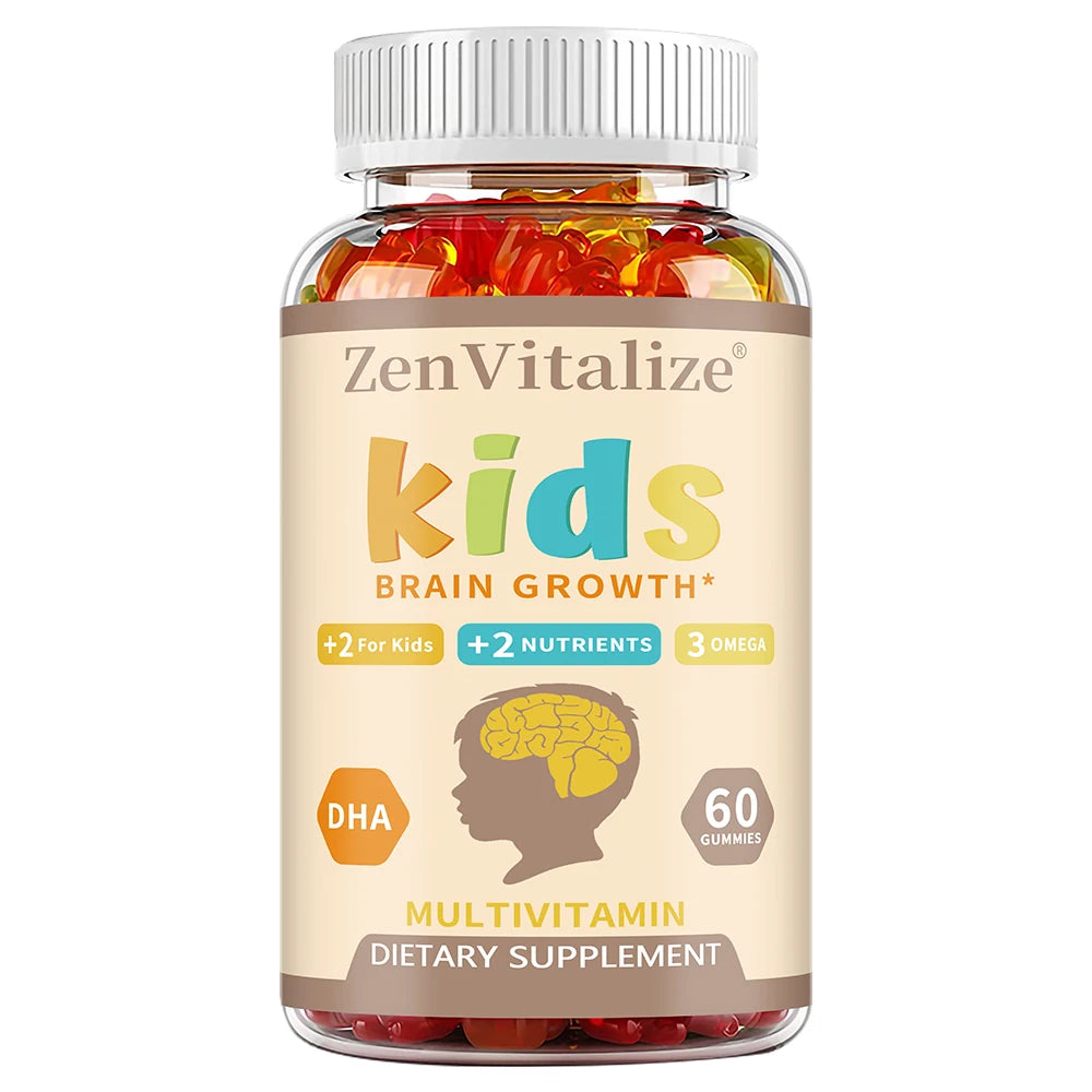 Kids Brain Development Gummies - with Omega 3, DHA, Promotes Children's Brain Health, Memory & Immune