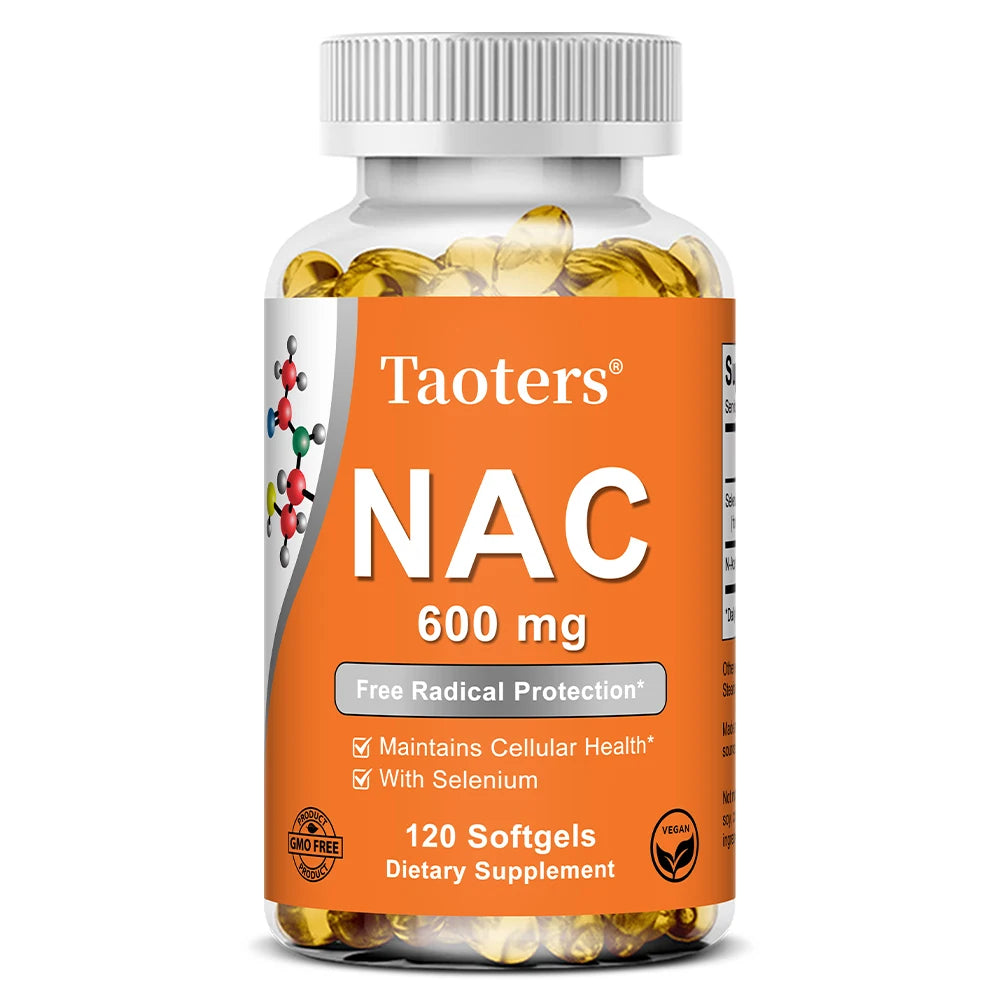NAC N-Acetyl Cysteine Capsules Immune, Respiratory Health Antioxidant Supplements Non-GMO, Gluten-Free