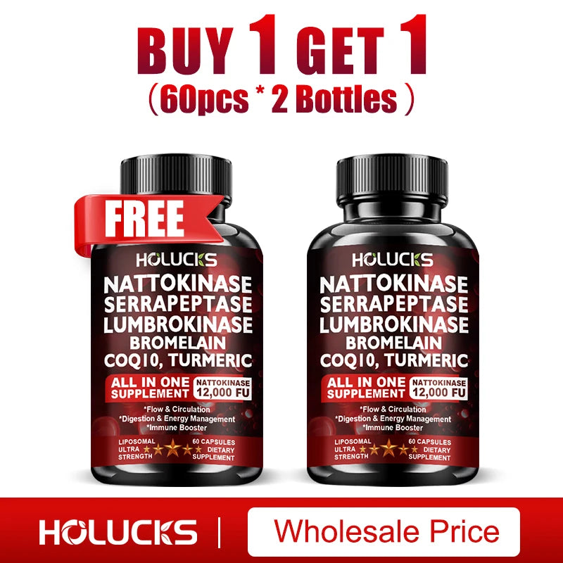 Nattokinase Supplement, with COQ10, for Cardiovascular & Circulatory, Support Heart Health, Vegan & Gluten Free