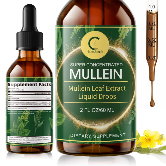 GPGP Greenpeople 60ML Mullein Drops for Lungs Health ,Lung Detox & Cleanse, Support for Respiratory, Immune, Digestive System