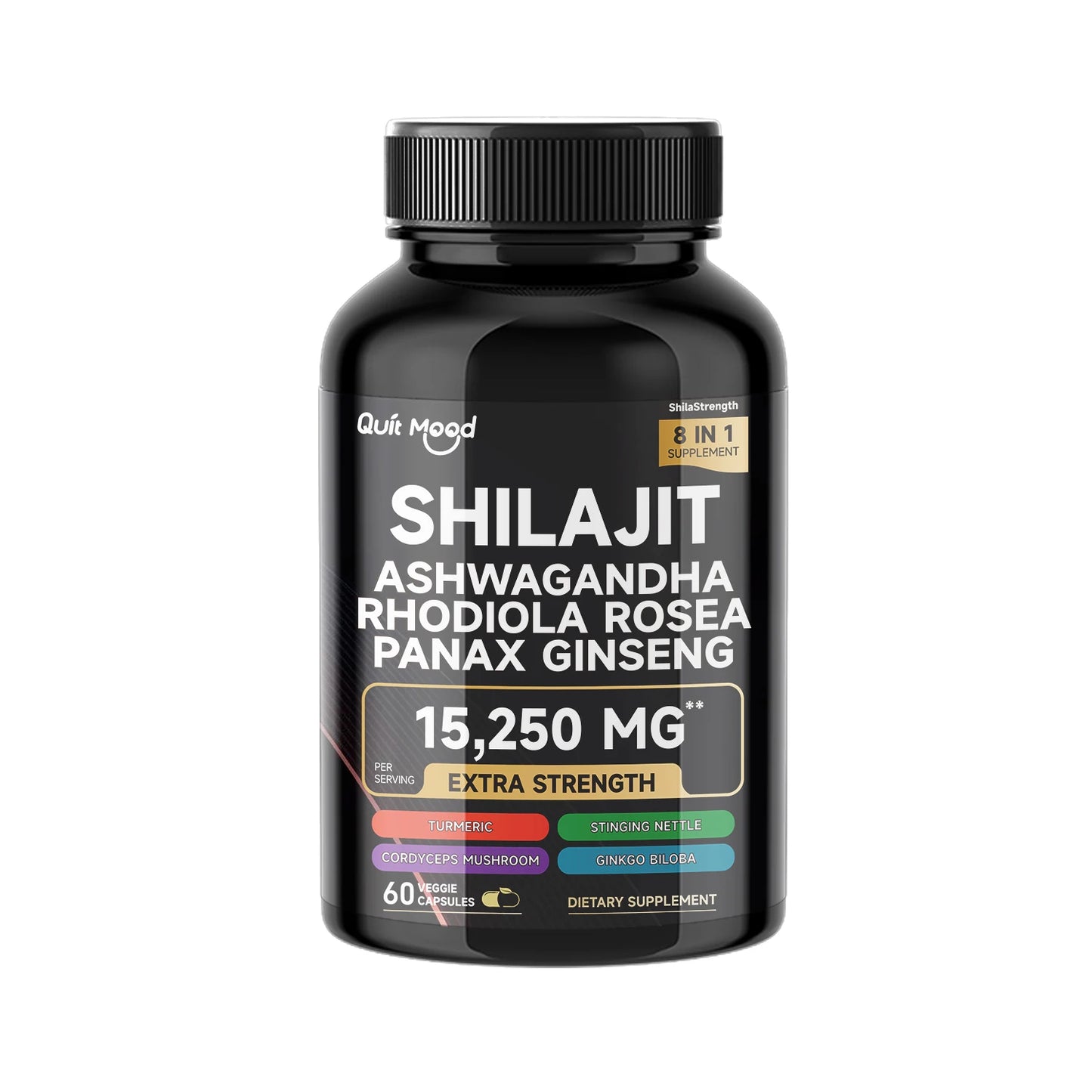 Quit Mood Shilajit Panax Ginseng Ashwagandha Rhodiola Turmeric Capsule