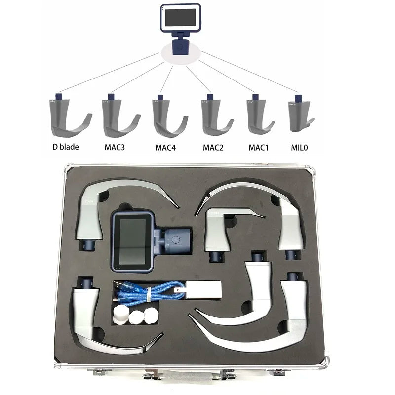 Core-Ray HD Touch Screen Anesthesia Video Laryngoscope With Six Blade Options