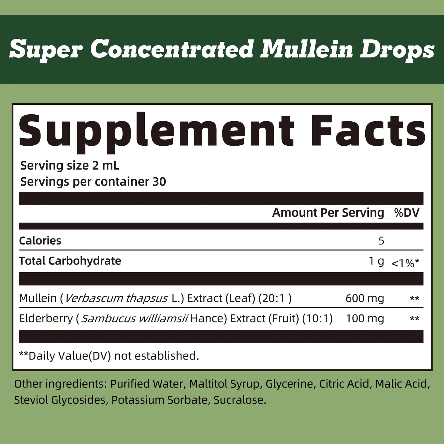 GPGP Greenpeople 60ML Mullein Drops for Lungs Health ,Lung Detox & Cleanse, Support for Respiratory, Immune, Digestive System