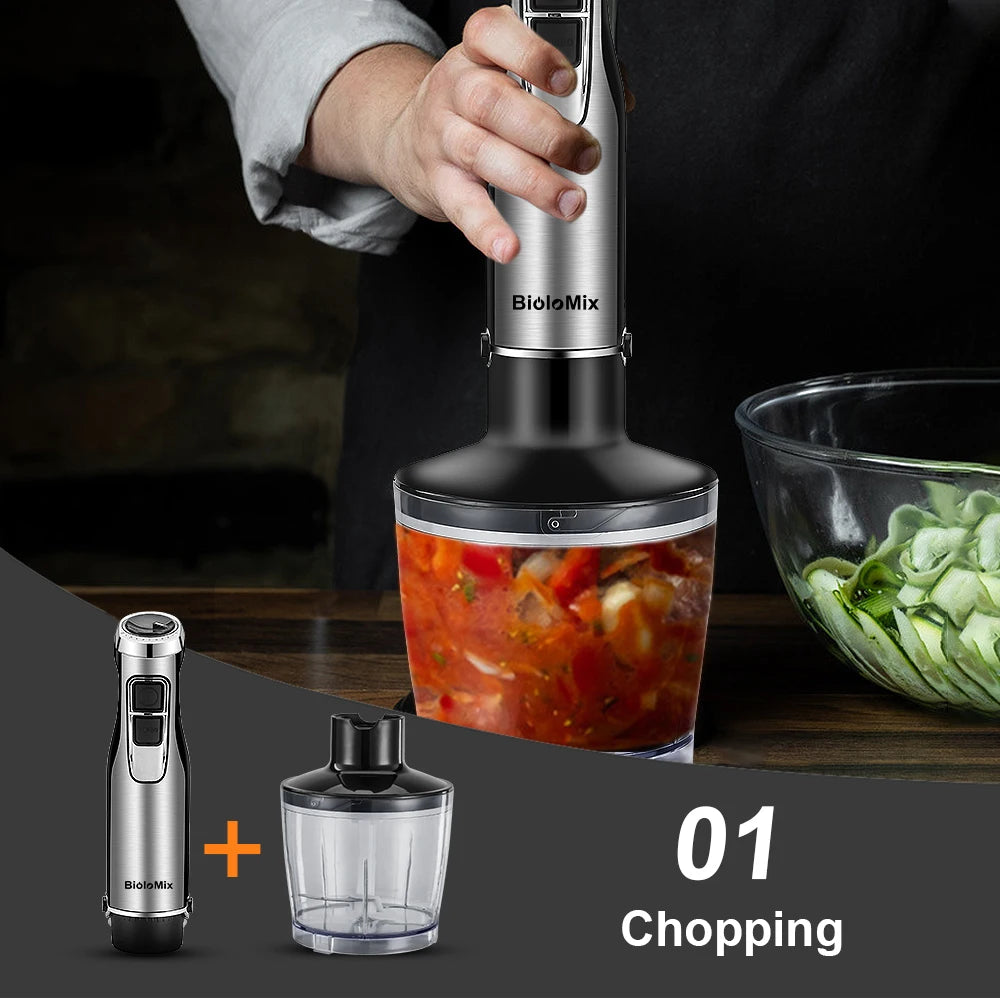 Biolomix 1200W Immersion Hand Blender 4 In 1 With Chopper