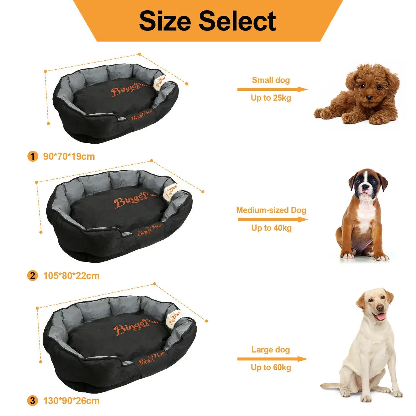 BINGOPAW Waterproof Orthopedic Dog Bed Washable Cushion