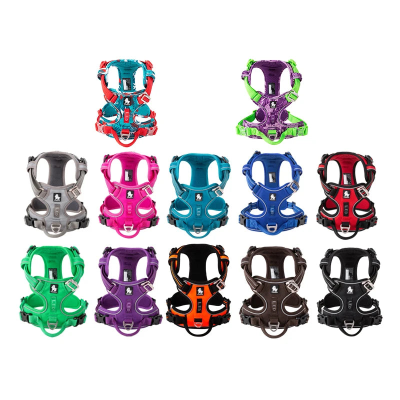 TRUELOVE Reflective Nylon Dog Harness No Pull Adjustable All Breeds