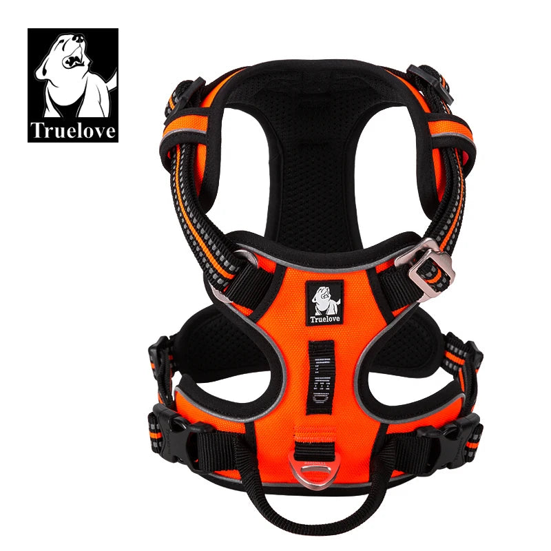 TRUELOVE Reflective Nylon Dog Harness No Pull Adjustable All Breeds