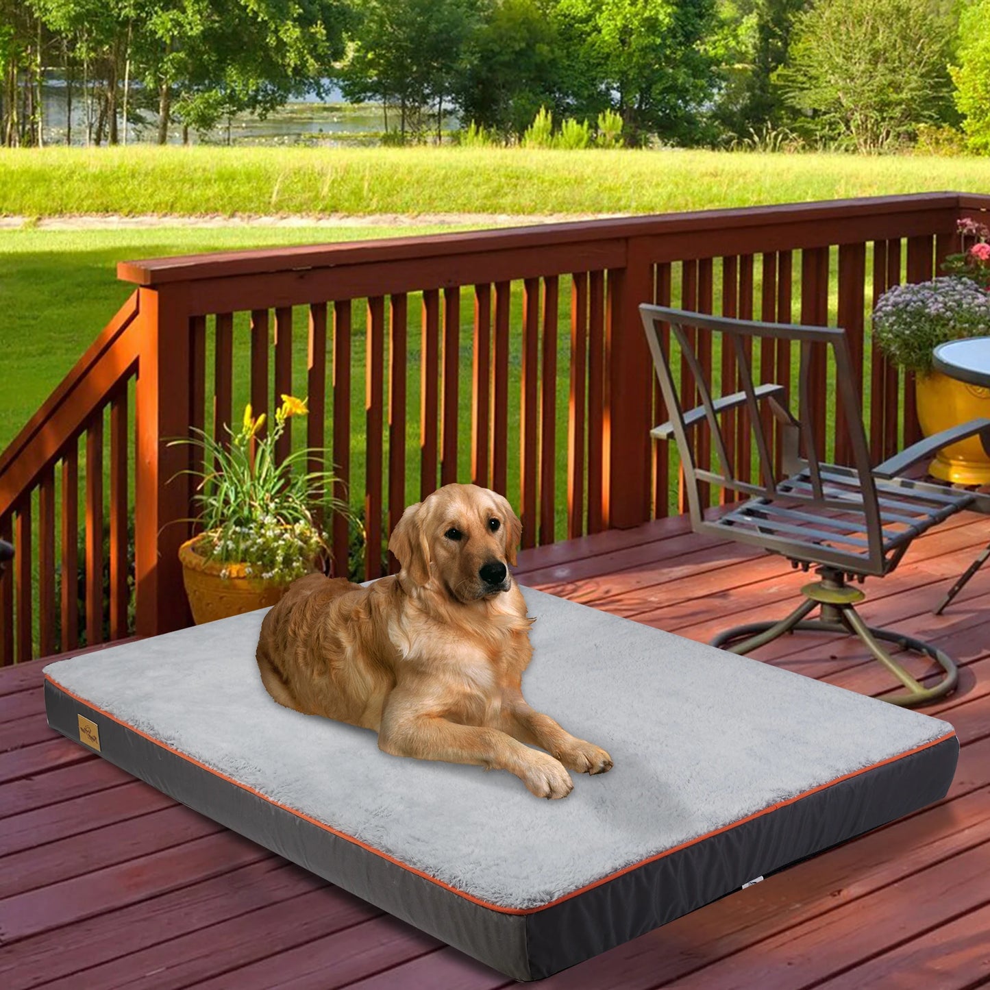 BINGOPAW Orthopedic Memory Foam Dog Bed Waterproof Non-Skid Bottom