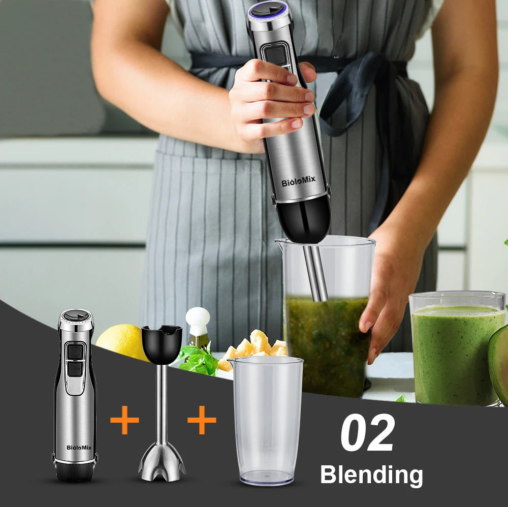 Biolomix 1200W Immersion Hand Blender 4 In 1 With Chopper