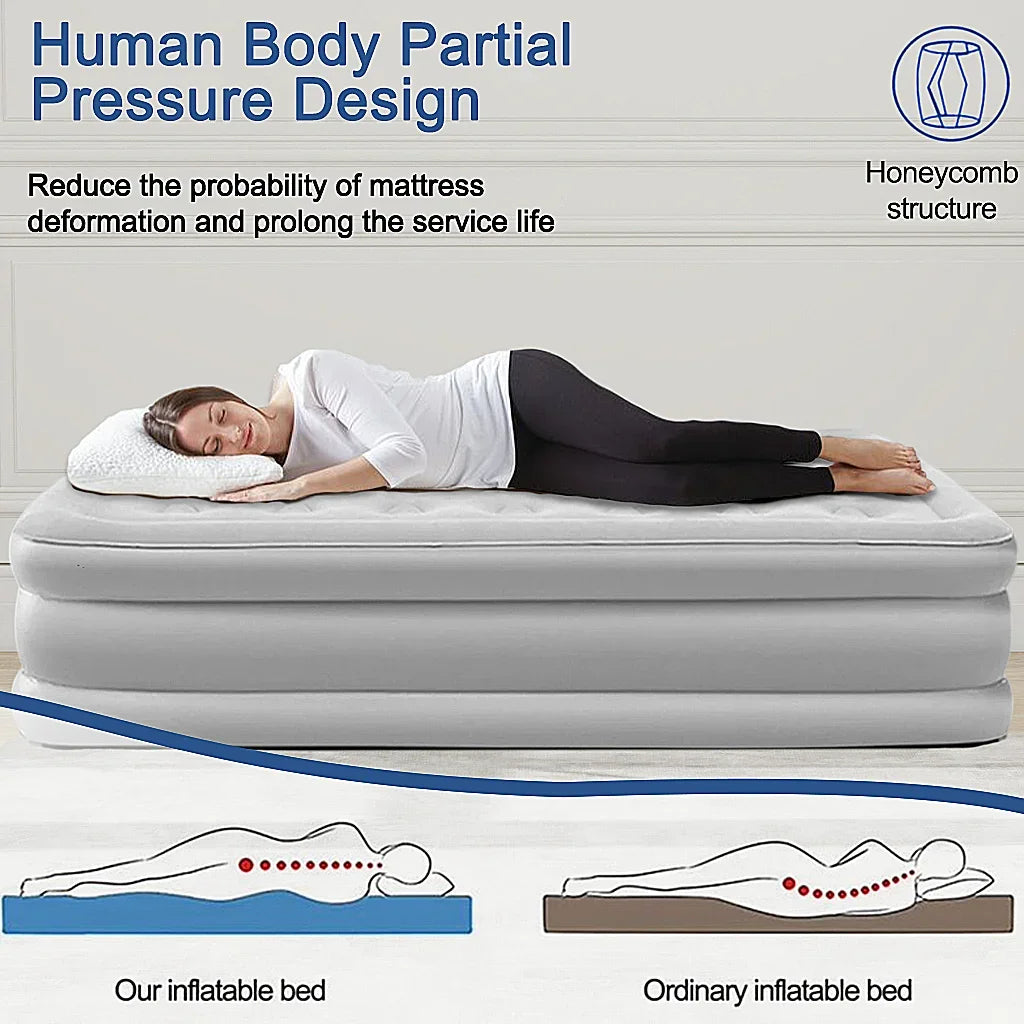 Two Person Built In Pump Camping Mattress PVC Inflatable Thickened