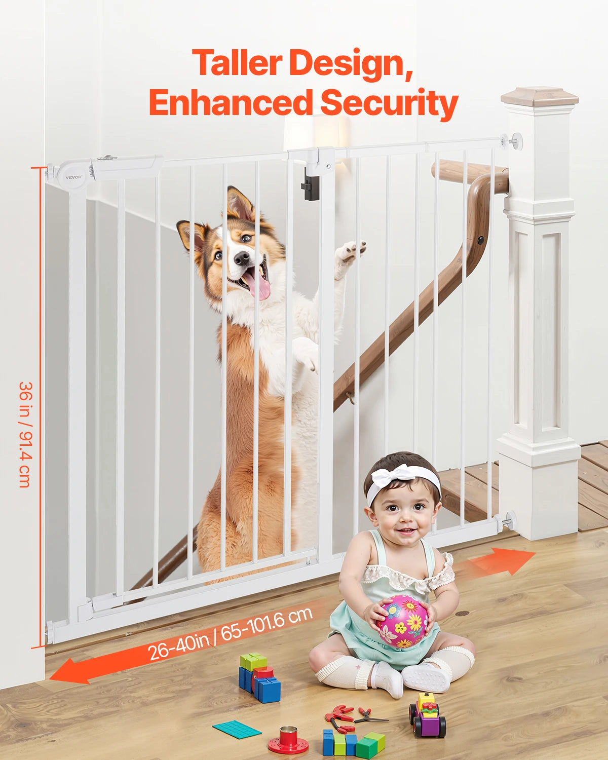 SucceBuy Baby Gate Walk-Through Pressure Mount for Pets and Kids