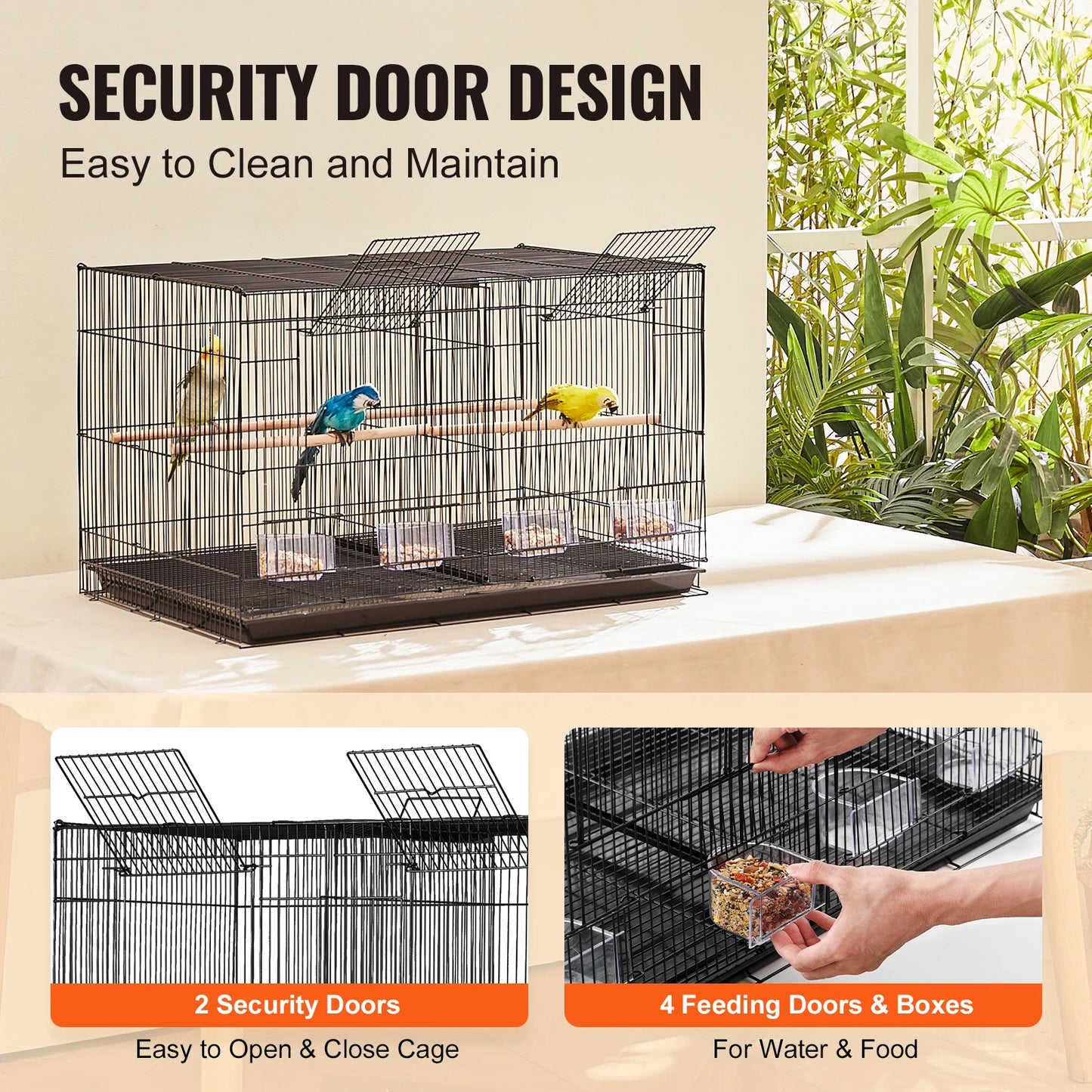 Small Bird Cage With Divider And Handle For Travel