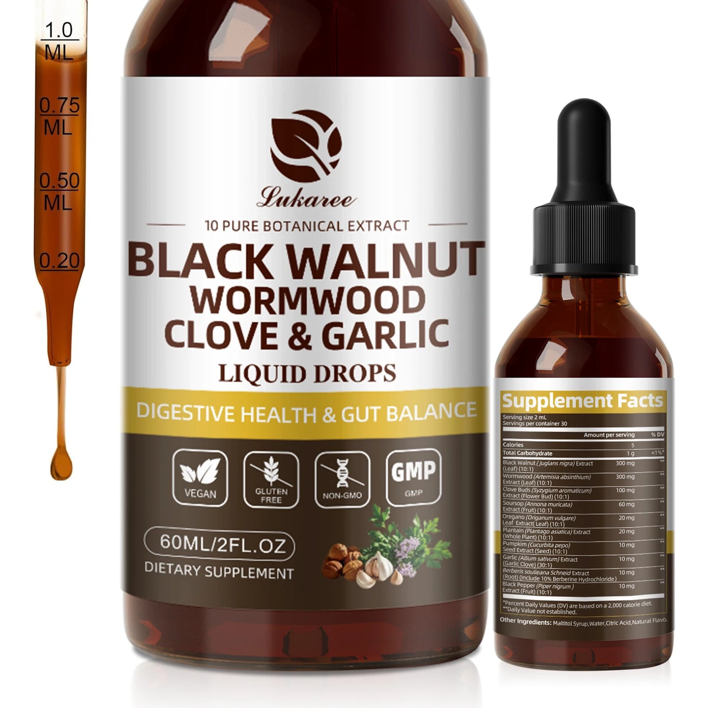 Lukaree Black Walnut Drop for Digestive and Immune Support