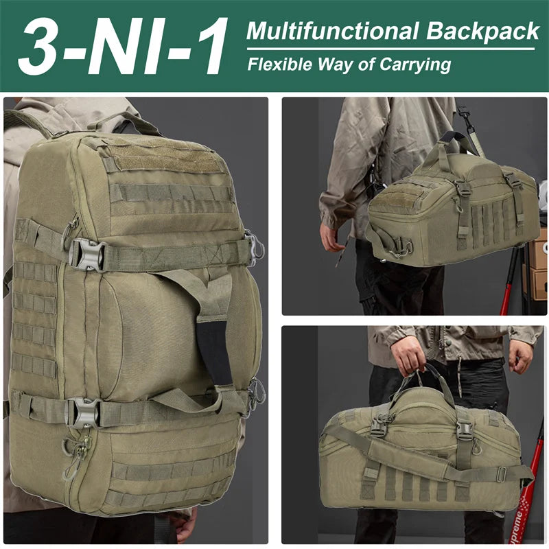 LQARMY Outdoor Mountaineering Bag Molle Tactical Backpack Hiking Camping Travel