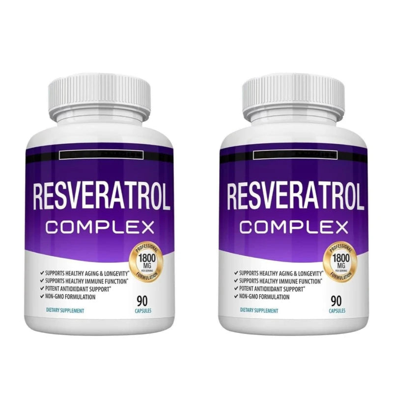 Resveratrol Supplement 1800 Mg Antioxidant Complex for Healthy Aging,Health Support, Immune System, for Men Women, 90 Capsules