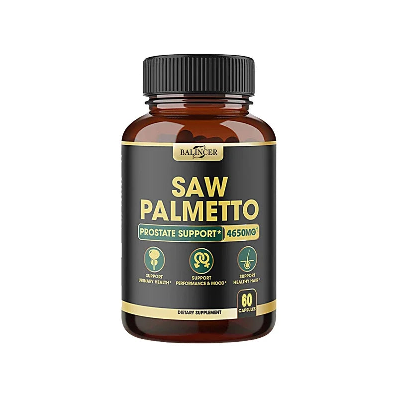 Saw Palmetto Capsules, Prostate Health Support, Reduce Hair Loss & Thinning, Balances Male Hormones, Urinary Tract Care