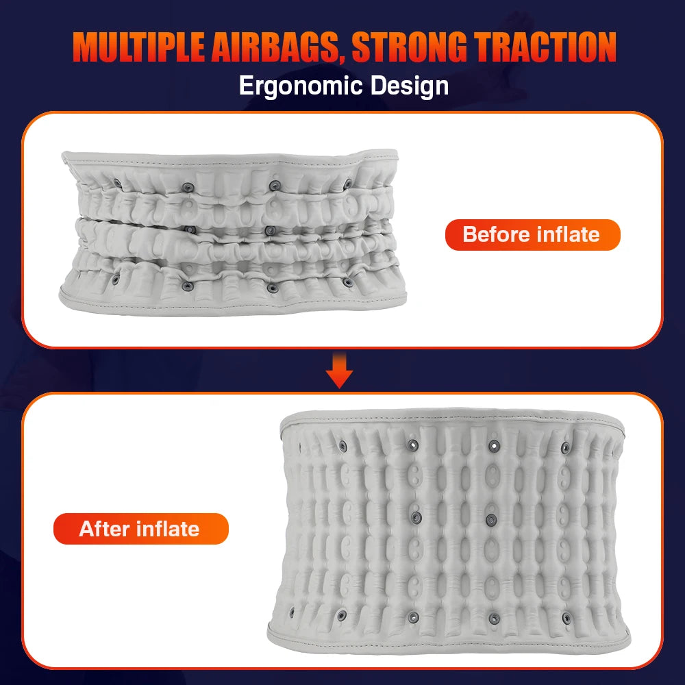 PASTSKY Rechargeable Heating Waist Back Massage Belt With LED Light
