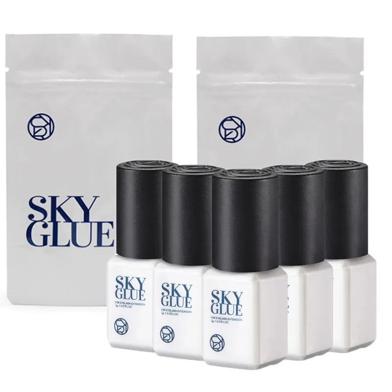 10 Bottles SKY Glue False Eyelashes Extension Supplies Korea 5ml Black Red Blue Cap Beauty Health Makeup Tools Adhesive Supplies