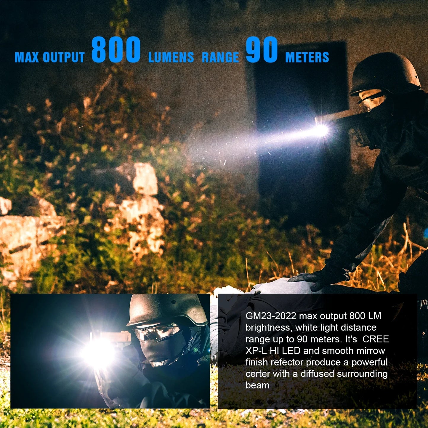 TrustFire GM23 Tactical LED Pistol Light 800 Lumen USB Rechargeable