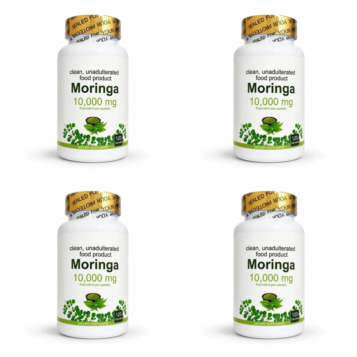 Moringa Capsules120 Count High Potency Moringa Leaf Extract Supplement Supports Energy Vitality Antioxidant & Immune Health
