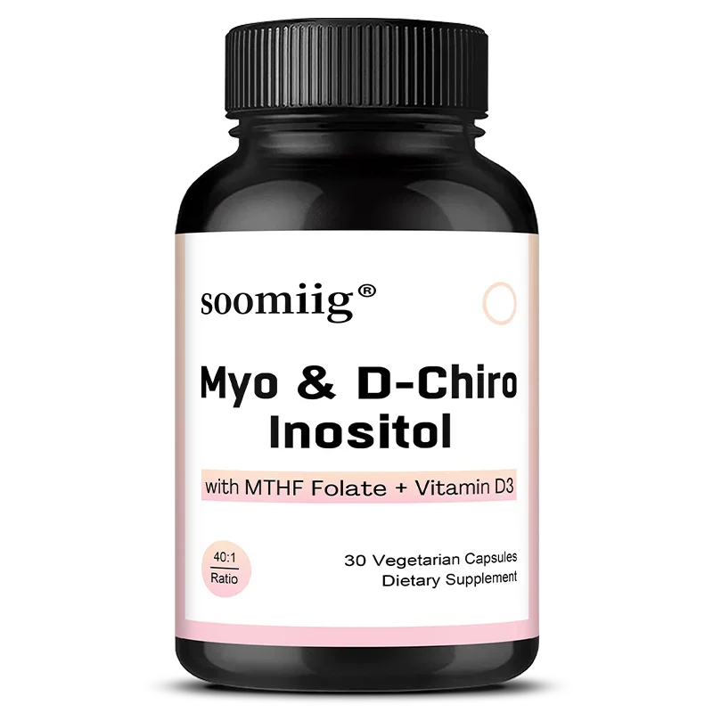 Myo-Inositol + D-Chiro-Inositol Organic Spearmint Capsules, Women's Health Support, Help Maintain Mood Balance, Immune System