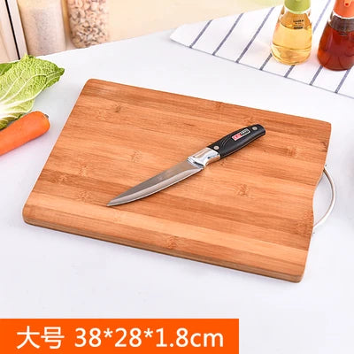 Thick Food Grade Bamboo Cutting Board with Handle, Health Classification Fruit Vegetable Chopping Block for Kitchen Cooking