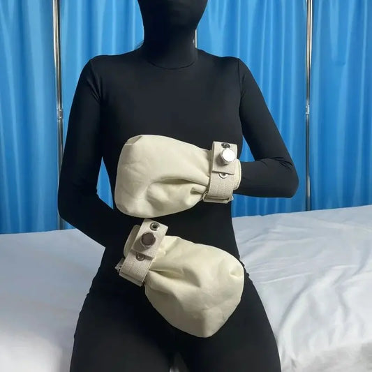Medical Restraint Gloves Cruled Fist Anti-extubation Anti-self-harm Protective Mitts Patient Hand Restraint Gloves for Hospital
