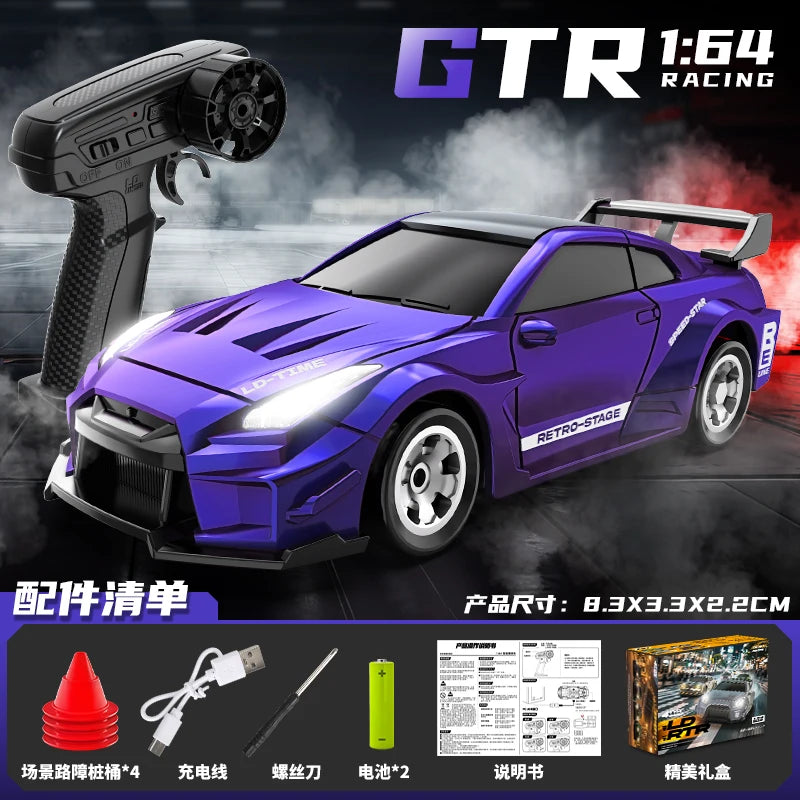 2.4G RC Drift Car 1/64 4WD Remote Control Car High Speed 15KM/H Drive Radio Controlled Mini Racing Car Model Boy Toy Gift