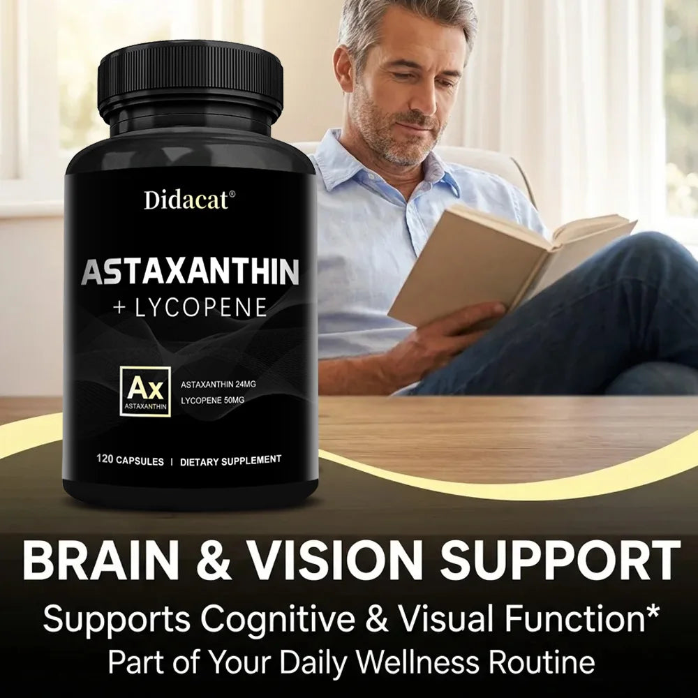 Astaxanthin Supplement for Men and Women | From Haematococcus Pluvialis Microalgae for Eye & Skin Health Support