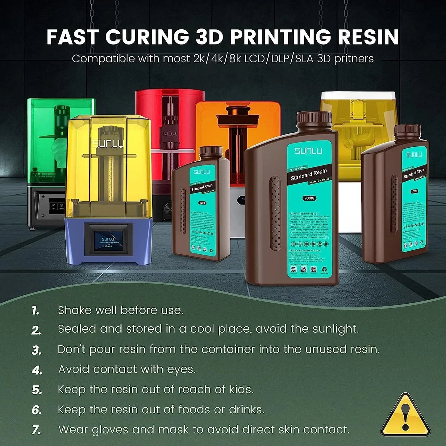 SUNLU Photosensitive Resin For 3D Printing Low Odor High Precision