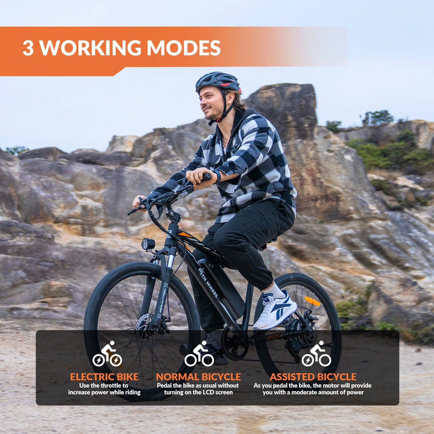 5th Wheel AB17 Electric Bike With 700W Peak Motor Suspension