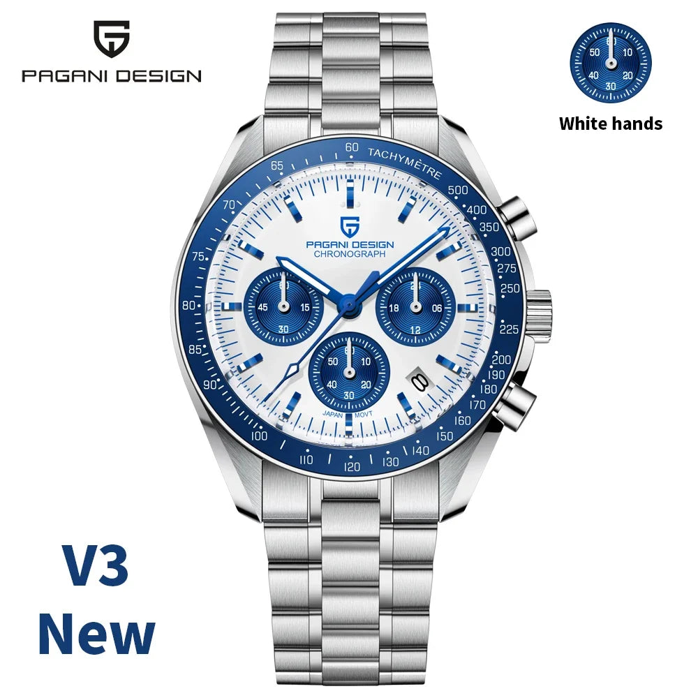 PAGANI DESIGN Luxury Quartz Chronograph Watch With Auto Date Sapphire