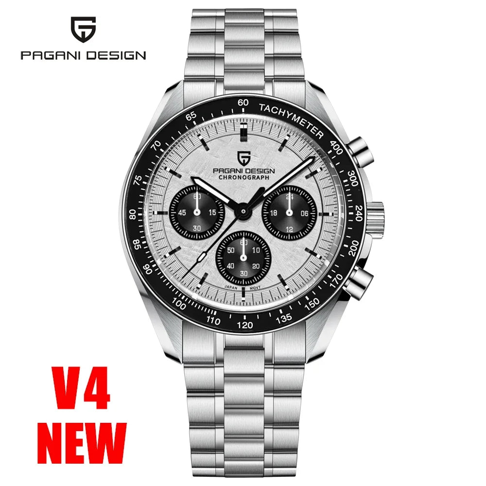 PAGANI DESIGN Luxury Quartz Chronograph Watch With Auto Date Sapphire