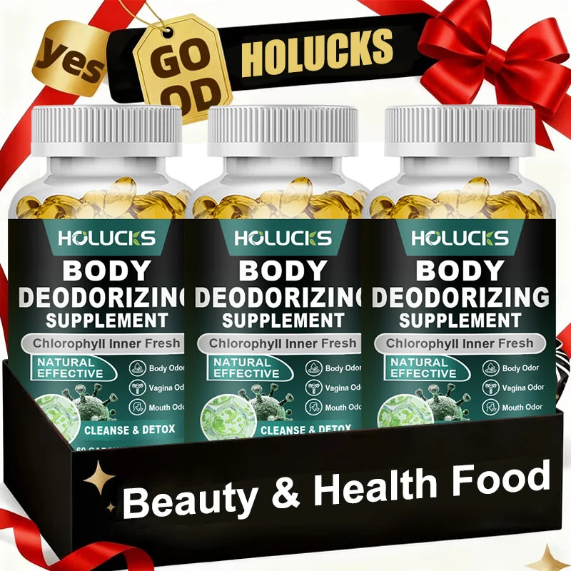 Chlorophyll Capsules Supplement, Body Deodorizing & Internal Cleanse, Support Digestion, Gut & Skin Health, Energy Boost